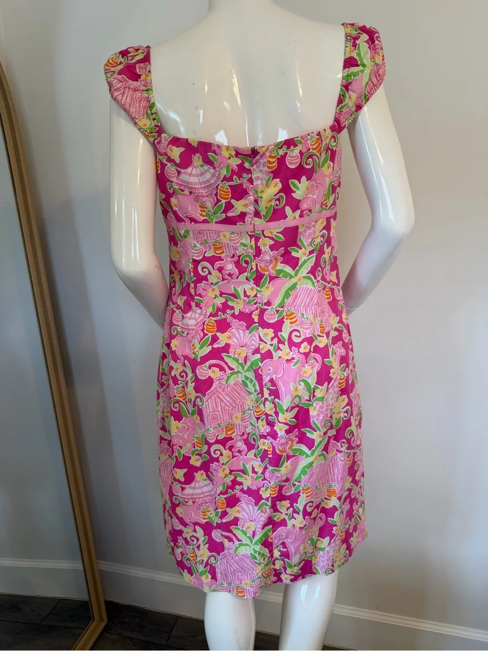 Vintage Lilly Pulitzer white label Umbrella Jungle print dress Size 10 - Picture 5 of 7